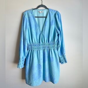 Wayf Blue Floral Printed Dress